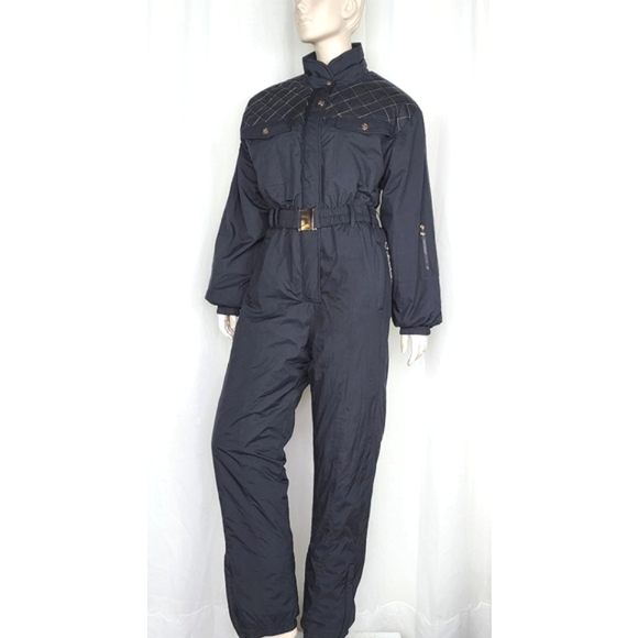 Snowroller ERICA Ski Suit Black Gold M Snowbunny Après-ski Snow suit one-piece - Picture 3 of 12